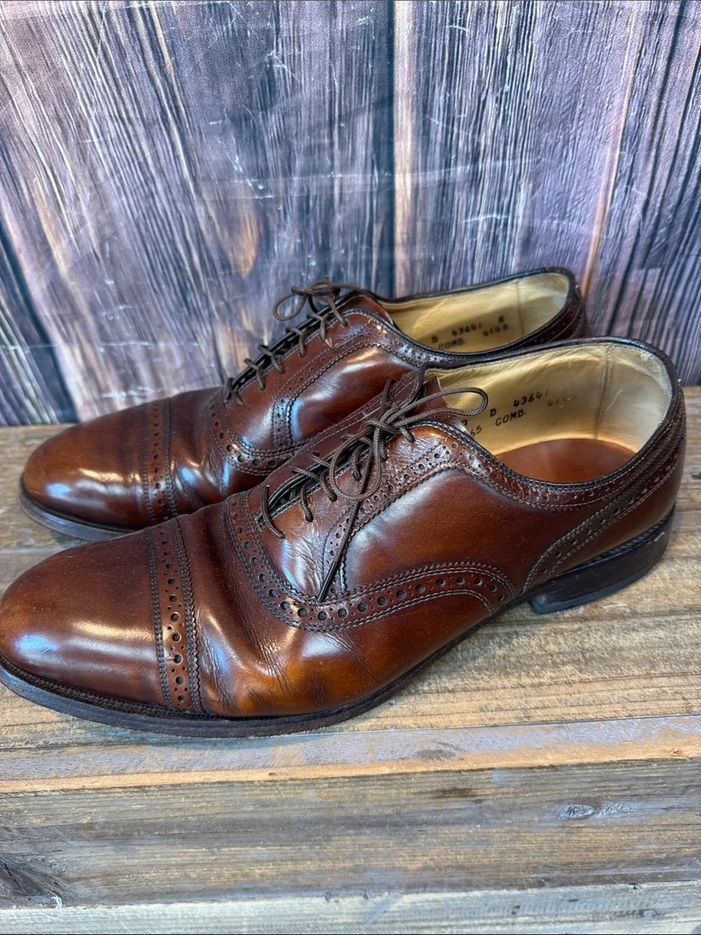 Sam Edelman Men's Brown Leather Wingtip Oxfords